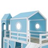 NicBex Twin Size Bunk Bed Castle Shape Loft Bed Pine Bed Frame with Movable Tower, Tent, Slide, Ladder and Guardrail, No Box Spring Required - 4 of 4