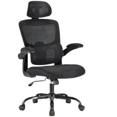 Infurnic Task and Office Chairs, Office Chair with Adjustable Lumbar Support, High Back Chair for Home and Office, Black, 16.14"*19.49"*47"