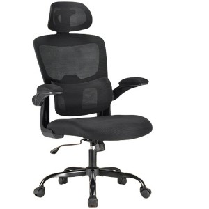 Infurnic Task and Office Chairs, Office Chair with Adjustable Lumbar Support, High Back Chair for Home and Office, Black, 16.14"*19.49"*47" - 1 of 4