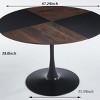 SEVOBAL Dining Tables 47.2" Tulip Round Dining Table with Metal Legs Stylish and Easy to Assemble for Dining Room, Brown, 47.24"*47.24"*29.13" - 2 of 4