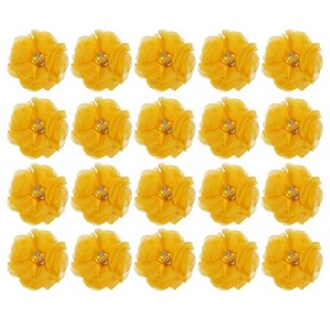 Unique Bargains Artificial Rhinestone Chiffon Flower Heads 20 Pcs - 1 of 4