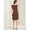 Allegra K Women's Casual Round Neck Midi Ruffled Knit Dress - 4 of 4