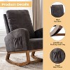 Modern High Back Armchair Rocking Chair, Upholstered Glider Chair With Side Pocket, Wooden Nursery Rocking Chairs - image 2 of 4