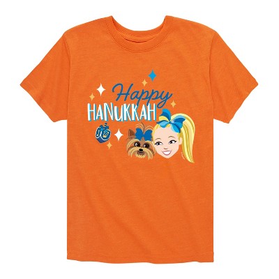 Boys' JoJo Siwa Happy Hanukkah Short Sleeve Graphic T-Shirt - Heather Orange - Small