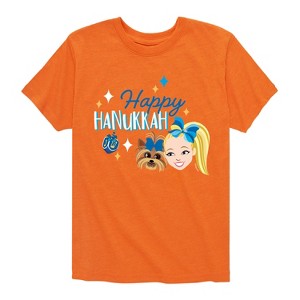 Boys' JoJo Siwa Happy Hanukkah Short Sleeve Graphic T-Shirt - Heather Orange - Small - 1 of 4