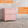 AOBABO 2 Drawer Wide File Cabinet with Wheels, Lockable Metal Filing Cabinet for Home Office, Legal/Letter Size,Required Assembled - 2 of 4