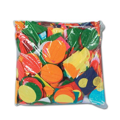 Beistle Packaged Arcade Confetti, 1"-2" circles/squares, 3 bags of 8 oz each (24 Oz/Pkg) Multicolored