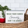 Totalee Gift MDF Wash Your Hands. Block Decor Metal White - 2 of 2