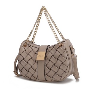 MKF Collection Solari Vegan Leather Women's Shoulder Bag Braided Chain by Mia K - 1 of 4