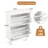 TiranisuBest Shoe Storage Cabinet with 2 Flip Drawers, Slim Wooden Freestanding Shoe Organizer with Shelf for Entryway Hallway–Holds 24 Pairs, Black - 2 of 4