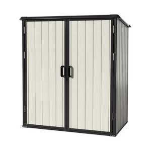 Aoxun 5 x 3FT Resin Shed with Floor and Lockable Door for Backyard, Patio, Lawn, Garage - 1 of 4