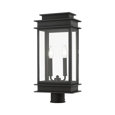Livex Lighting Princeton 2 - Light Post Light in  Black/Polished Chrome Stainless Steel