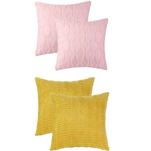 REGALWOVEN 4 Pcs Modern Solid Texture Throw Pillow Covers - 1 of 4