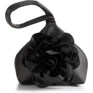 Clutch Purses for Women - Evening Bags Flower Satin Handbag Classy Wristlet Purse for Party Daily Wedding - 1 of 4