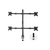 Quadruple Monitor Desk Mount Black - Rocelco: Ergonomic 4-Arm, Fits 27" Screens, VESA 100x100, Cable Management - 2 of 4