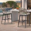 PURPLE LEAF 2 Pieces Bar Stools Patio Modern Rattan Barstools Aluminum Woven Tall Bar Chairs with Cushions for Outdoor Kitchen Island Garden - 3 of 4