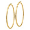 Black Bow Jewelry 3mm x 70mm 14k Yellow Gold Polished Round Hoop Earrings - 2 of 4