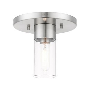 Livex Lighting Carson 1 - Light Flush Mount in  Brushed Nickel - 1 of 3