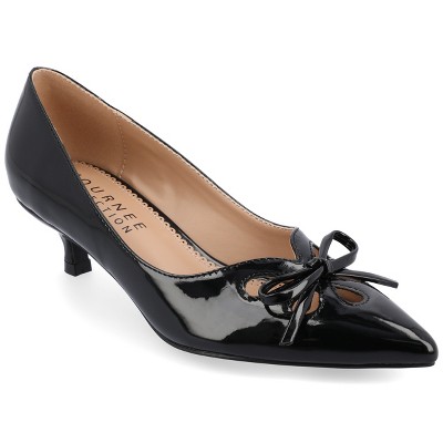 Journee Collection Womens Medium and Wide Width Lutana Pointed Toe Kitten Heel Pumps