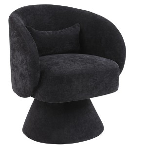 NicBex Faux Fur Fabric Swivel Accent Chair,Upholstered Swivel Living Room Chairs with Barrel-Curved Backrest,Accent Chairs for Living Room - 1 of 4