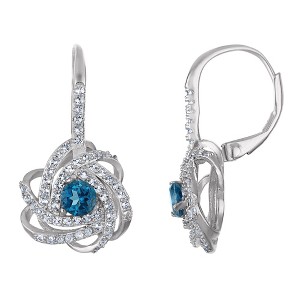 Designs by Gioelli Sterling Silver Gemstone Knot Earrings - 1 of 2