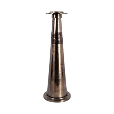 Modern Glass and Aluminum Pillar and Taper Holder with Sculptural Metallic Form