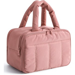 Travel Toiletry Bag, Puffy Large Toiletry Bag for Women, Lightweight Cosmetic Makeup Bag Organizer with Handle - 1 of 4