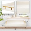 Attop 17x12in Ottoman Tray with Gold Handles Leather Decorative Wooden Serving Tray for Bathroom Vanity All Occasions White - 2 of 4