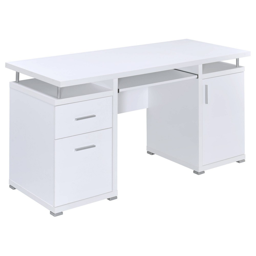 Photos - Office Desk Tracy 2 Drawer  White - Coaster