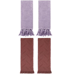 REGALWOVEN 4 Packs Cotton Soft Absorbent Boho Turkish Decorative Hand Towels - 1 of 4