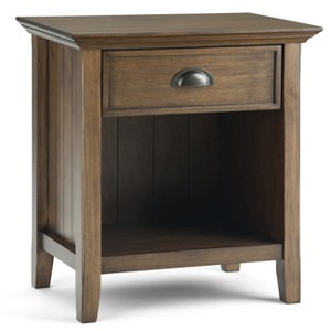 Normandy Solid Wood Nightstand Rustic Natural Aged Brown - Wyndenhall