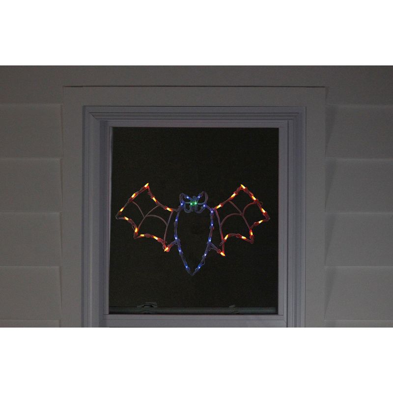 Northlight 15" Bat Halloween Window Silhouette Decoration - Orange/Blue, 4 of 5