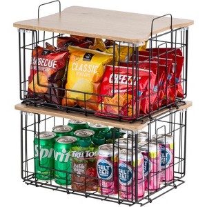 IRIS USA Wire Basket for Pantry Organizers and Storage, 2 Pack, Potato and Onion Storage - 1 of 4