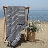 2pc Lucky Pestemal Beach Towel Black - Linum Home Textiles: Lightweight, Quick-Dry, 69x38 inches - 3 of 3