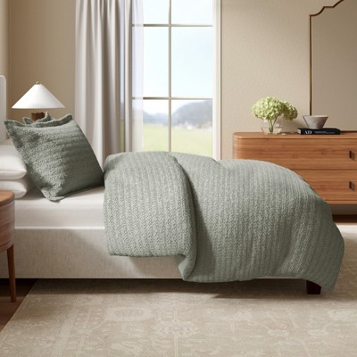 100% Cotton Textured Waffle Weave Duvet Cover & Sham Set - Great Bay Home