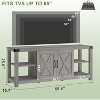 DobleePy 60" Farmhouse TV Stand with Doors & Shelves, Entertainment Center for TVs up to 65", Spacious and Durable Storage - 2 of 4