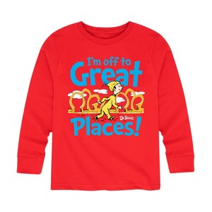 Boys' - Dr. Seuss - I'm Off To Great Places Long Sleeve Graphic T-Shirt - 1 of 4