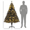 NAYSAYE 6ft Pre-Lit Artificial Christmas Tree, Full Holiday Xmas Tree with 1000 PVC Branch Tips, Sturdy Base, for Indoor Home Office Decor, Black - 3 of 4
