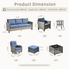 XIZZI Patio Furniture Sets Designed for Outdoor Relaxation, Comfy 3.5-Inch Cushions & 360° Swivel Action for Extra Comfort, 9 Pcs/Set, Denim Blue - 3 of 4