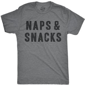 Mens Naps And Snacks T shirt Funny Sarcastic Saying Novelty Top Hilarious Quote - Crazy Dog Men's T Shirt - 1 of 4