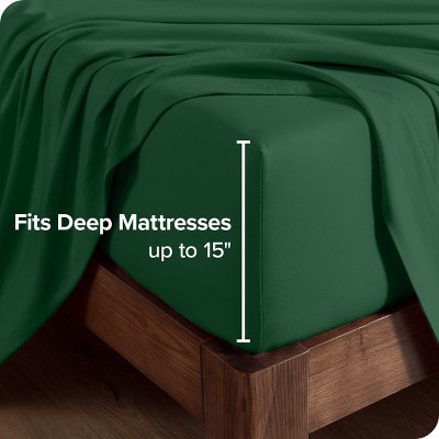 Organic Cotton Jersey Full Sheet Set in Forest Green