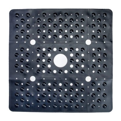 SlipX Solutions Square Shower Mat - Black - 21 x 21 in