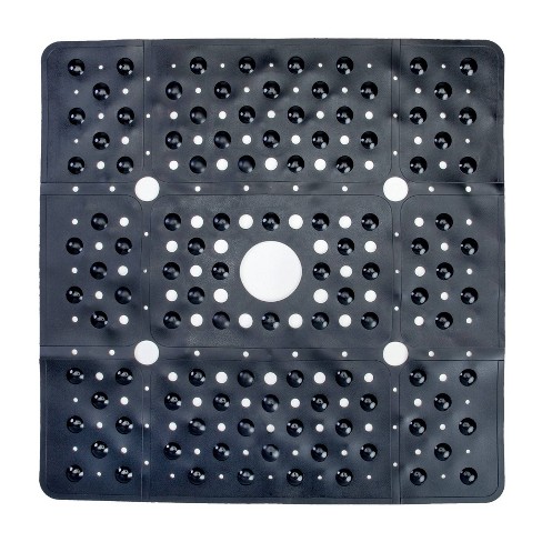 Xl Non-slip Square Shower Mat With Center Drain Hole - Slipx
