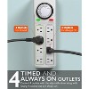 Fosmon [ETL Listed] 8-Outlet Surge Protector Outlet Timer, 24-Hours Mechanical Timer Electrical Outlet Power Strip with Extension Cord 125V 15A 600J - 4 of 4