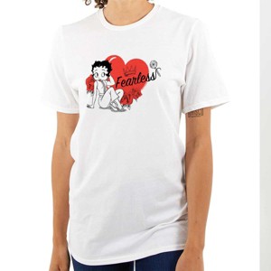 Betty Boop Fearless Girl Power Womens Graphic T Shirt Tees Brisco Brands - 1 of 4