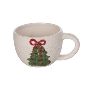 Transpac Ceramic Holiday Tree Mug 14.5oz Multicolor Dishwasher Safe Drinkware for Christmas Gift Giving and Decor - 1 of 1