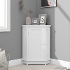 HDZNVF White Bathroom Cabinet Triangle Corner Storage Cabinet with Adjustable Shelf - 3 of 4