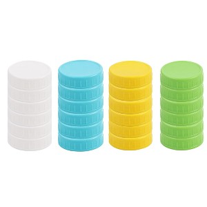 Unique Bargains Plastic Leak-Proof Regular Mason Canning Jars Lids 24 Pcs - 1 of 3