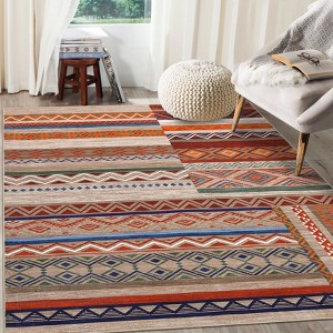 Washable Living Room Rugs Farmhouse Geometric Area Rug Soft No Slip Non-Shedding Carpet for Bedroom Dining Room Home Office - 1 of 4