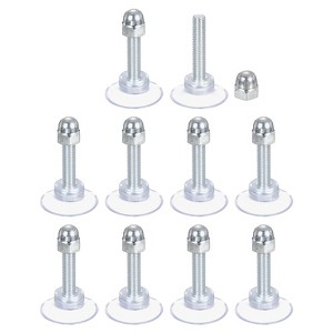 Unique Bargains PVC Durable Hooks and Hangers Suction Pads with Screw 10 Pcs - 1 of 4